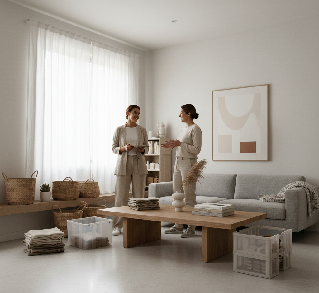 Professional decluttering consultation in progress